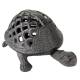 Tortue à Poser Lanterne Bougeoir Photophore Porte Bougie Sculpture en Fonte Patinée Marron 12x21x30cm