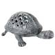 Tortue à Poser Lanterne Bougeoir Photophore Porte Bougie Sculpture en Fonte Patinée Grise 12x21x30cm