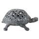 Tortue à Poser Lanterne Bougeoir Photophore Porte Bougie Sculpture en Fonte Patinée Grise 12x21x30cm