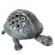 Tortue à Poser Lanterne Bougeoir Photophore Porte Bougie Sculpture en Fonte Patinée Grise 12x21x30cm