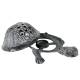 Tortue à Poser Lanterne Bougeoir Photophore Porte Bougie Sculpture en Fonte Patinée Grise 12x21x30cm
