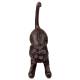 Chat en Fonte Statuette à Poser Décoration Félin Joueur Déco de Jardin 6x14x18cm