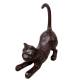Chat en Fonte Statuette à Poser Décoration Félin Joueur Déco de Jardin 6x14x18cm