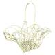 Panier Décoratif PM Acier Patiné Blanc Support à Plantes à Anse Porte Plante Forme Evasée 15,5x37x40cm