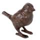 Oiseau en Fonte Marron Volatile à Poser Décoration de Jardin Statuette Extérieure 6x10,5x13cm