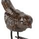 Duo d’Oiseaux à Poser Petits Volatiles en Fonte Patinée Marron Statuette Animalière Décoration de Jardin