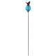 Tuteur Boule Bleu Pic de Jardin Coloré Décoration de Jardin à Planter Motif Oiseau en Fonte et Verre 10x10x117cm