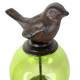 Tuteur Boule Vert Pic de Jardin Coloré Décoration de Jardin à Planter Motif Oiseau en Fonte et Verre 10x10x117cm