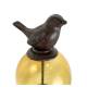 Tuteur Boule Jaune Pic de Jardin Coloré Décoration de Jardin à Planter Motif Oiseau en Fonte et Verre 10x10x117cm