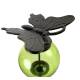 Tuteur Boule Vert Pic de Jardin Coloré Décoration de Jardin à Planter Motif Papillon en Fonte et Verre 10x10x117cm