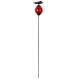 Tuteur Boule Rouge Pic de Jardin Coloré Décoration de Jardin à Planter Motif Papillon en Fonte et Verre 10x10x117cm