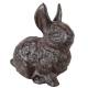 Statuette Lapin ou Animal Poser en Fonte Patinée Marron Décoration de Jardin 5,5x9,5x9,5cm