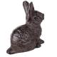 Statuette Lapin ou Animal Poser en Fonte Patinée Marron Décoration de Jardin 5,5x9,5x9,5cm