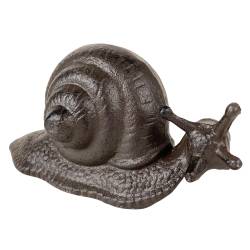 Statuette Escargot ou Animal Poser en Fonte Patinée Marron Décoration de Jardin 6,5x7,5x15,5cm