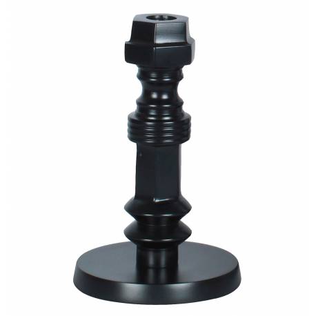 Bougeoir Totem S Zuiver Candélabre Fonte d’Aluminium Support à Bougie Finition Noire 12x12x20cm