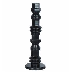 Bougeoir Totem M Zuiver Candélabre Fonte d’Aluminium Support à Bougie Finition Noire 12x12x38cm