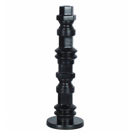 Bougeoir Totem M Zuiver Candélabre Fonte d’Aluminium Support à Bougie Finition Noire 12x12x38cm