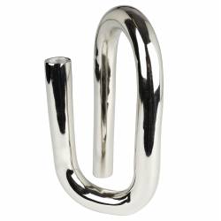 Bougeoir Tubo L Zuiver Candélabre Fonte d’Aluminium Support à Bougie Finition Chromé 10x18x26cm