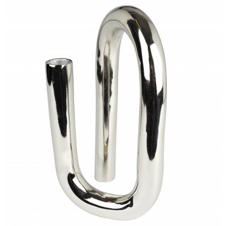 Bougeoir Tubo L Zuiver Candélabre Fonte d’Aluminium Support à Bougie Finition Chromé 10x18x26cm