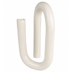 Bougeoir Tubo L Zuiver Candélabre Fonte d’Aluminium Support à Bougie Finition Beige Laqué 10x18x26cm
