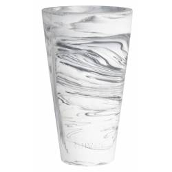 Vase Conic S Zuiver Soliflore Original Résine Finition Noir et Blanc Décoration à Poser Design 15x15x24,5cm