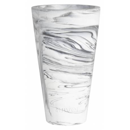 Vase Conic S Zuiver Soliflore Original Résine Finition Noir et Blanc Décoration à Poser Design 15x15x24,5cm