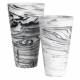 Vase Conic S Zuiver Soliflore Original Résine Finition Noir et Blanc Décoration à Poser Design 15x15x24,5cm