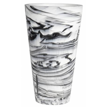 Vase Conic M Zuiver Soliflore Original Résine Finition Noir et Blanc Décoration à Poser Design 17,5x17,5x29,5cm