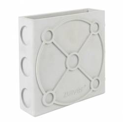 Vase Graphic Flat Zuiver Support à Fleurs en Béton Décoration à Poser Couleur Gris 6x20x20cm