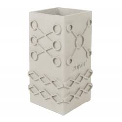 Vase Graphic Square Zuiver Support à Fleurs en Béton Décoration à Poser Couleur Gris 13,5x13,5x25cm
