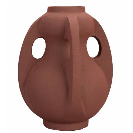Vase Thiago M Dutchbone Décoration à Poser Fonte Aluminium Support à Fleurs Couleur Terracotta 20x23x30cm