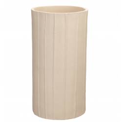 Vase Rander Beige Dutchbone Décoration à Poser en Aluminium Support à Fleurs Forme Ronde 16x16x30cm