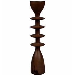 Bougeoir Pernilla L Zuiver Support à Bougie Acacia Candélabre à Poser Finition Couleur Bois 7x7x36cm