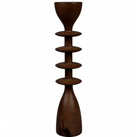 Bougeoir Pernilla L Zuiver Support à Bougie Acacia Candélabre à Poser Finition Couleur Bois 7x7x36cm