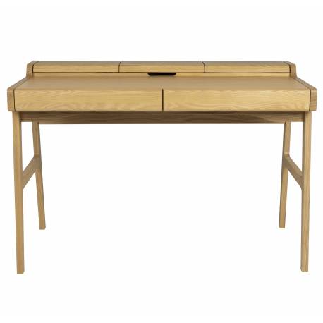 Secrétaire Kaat Zuiver Bureau en Bois Placage Chêne Table de Travail Design Couleur Naturelle 70x81x120
