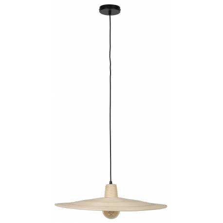 Suspension Balance L Nature Zuiver Luminaire Eclairage en Métal Noir et Rotin Couleur Naturelle 12x60x60cm