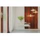 Suspension Balance L Nature Zuiver Luminaire Eclairage en Métal Noir et Rotin Couleur Naturelle 12x60x60cm