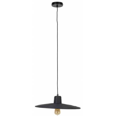 Suspension Balance M Nature Zuiver Luminaire Eclairage en Métal Noir et Rotin Couleur Noire 11,5x45x45cm