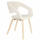 Lot de 2 Fauteuils de Table Flexback Zuiver Chaises Bois et Tissu Bouclé Beige Assises avec Accoudoirs Design 57x64x79cm
