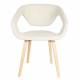 Lot de 2 Fauteuils de Table Flexback Zuiver Chaises Bois et Tissu Bouclé Beige Assises avec Accoudoirs Design 57x64x79cm