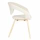Lot de 2 Fauteuils de Table Flexback Zuiver Chaises Bois et Tissu Bouclé Beige Assises avec Accoudoirs Design 57x64x79cm