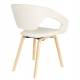 Lot de 2 Fauteuils de Table Flexback Zuiver Chaises Bois et Tissu Bouclé Beige Assises avec Accoudoirs Design 57x64x79cm