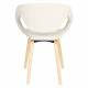 Lot de 2 Fauteuils de Table Flexback Zuiver Chaises Bois et Tissu Bouclé Beige Assises avec Accoudoirs Design 57x64x79cm