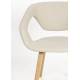 Lot de 2 Fauteuils de Table Flexback Zuiver Chaises Bois et Tissu Bouclé Beige Assises avec Accoudoirs Design 57x64x79cm