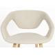 Lot de 2 Fauteuils de Table Flexback Zuiver Chaises Bois et Tissu Bouclé Beige Assises avec Accoudoirs Design 57x64x79cm