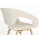 Lot de 2 Fauteuils de Table Flexback Zuiver Chaises Bois et Tissu Bouclé Beige Assises avec Accoudoirs Design 57x64x79cm