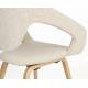 Lot de 2 Fauteuils de Table Flexback Zuiver Chaises Bois et Tissu Bouclé Beige Assises avec Accoudoirs Design 57x64x79cm