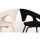 Lot de 2 Fauteuils de Table Flexback Zuiver Chaises Bois et Tissu Bouclé Beige Assises avec Accoudoirs Design 57x64x79cm