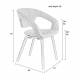 Lot de 2 Fauteuils de Table Flexback Zuiver Chaises Bois et Tissu Bouclé Beige Assises avec Accoudoirs Design 57x64x79cm