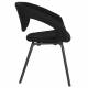 Lot de 2 Fauteuils de Table Flexback Zuiver Chaises Bois et Tissu Bouclé Noir Assises avec Accoudoirs Design 57x64x79cm